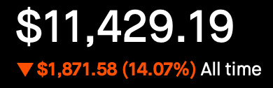 All Time - Account Value - Down ~14%