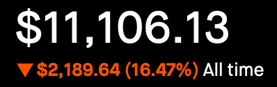 Account Status - All Time - Down 16.47%