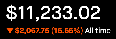 Account Status - All Time - Down 15.55%