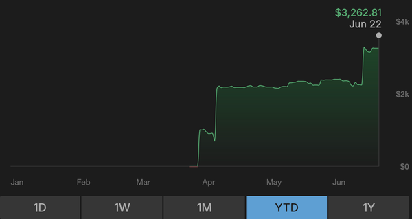 TastyTrade Portfolio - Year to Date View - June 2025