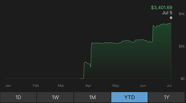 Tasty Trade Portfolio - Year To Date