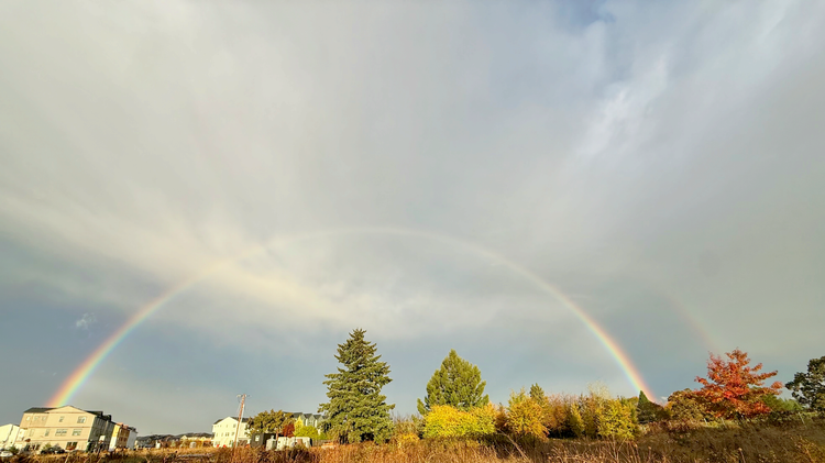A rare near double rainbow - Photo Credit - My Wife!